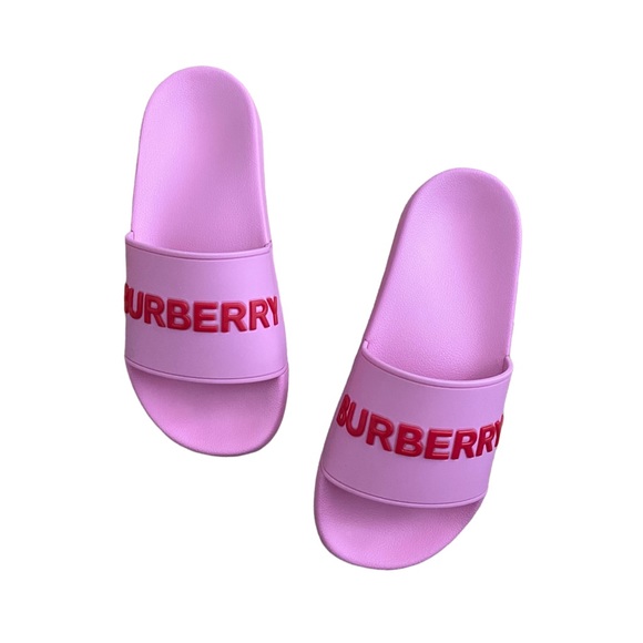 SOLD:Burberry Women's Furley Logo Slide Sandals - Bubblegum Pink, 39EU/9US - Picture 2 of 9